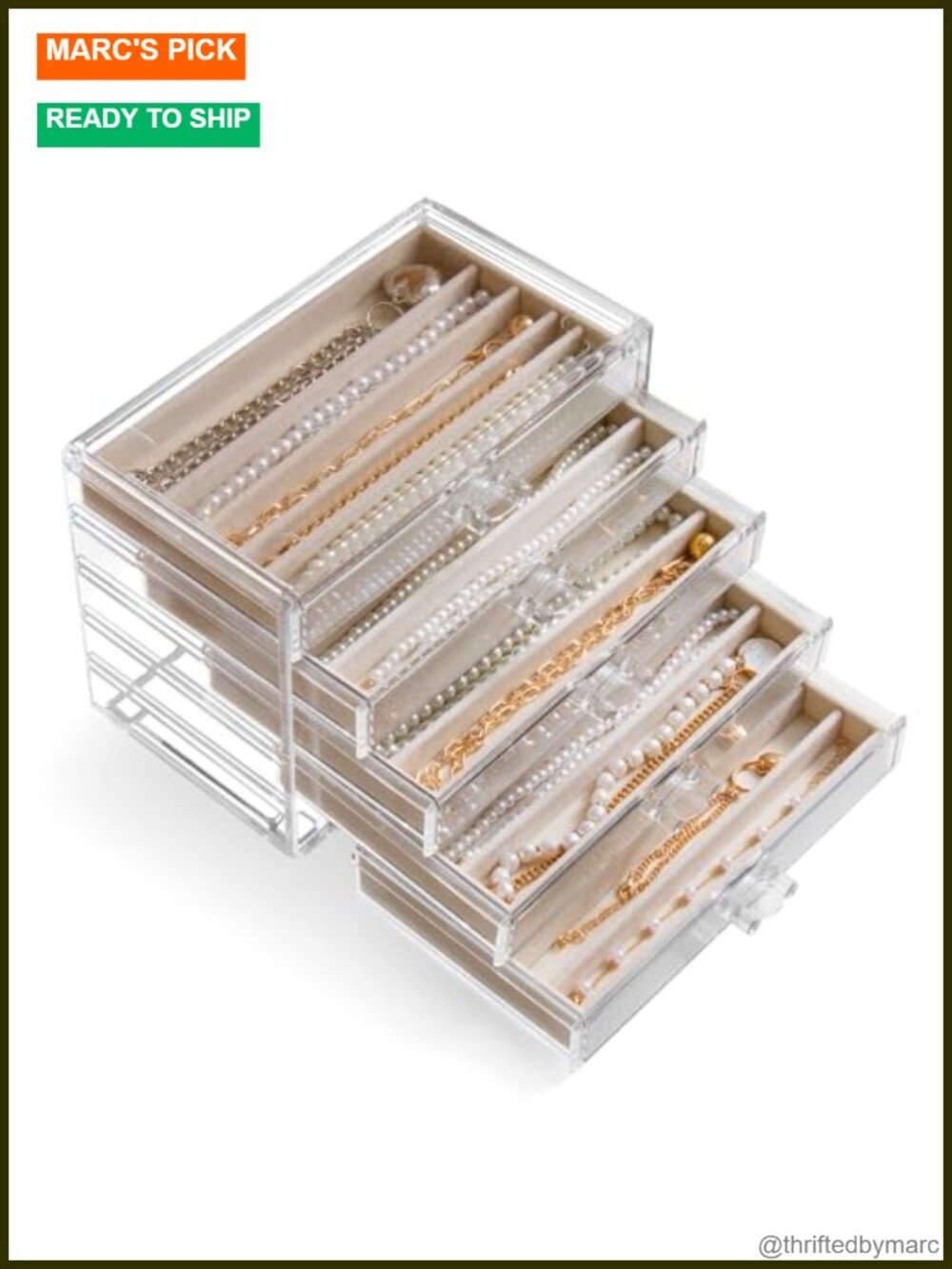 YUFONG Necklace Holder Organizer Velvet Jewelry Box with Lid Stackable